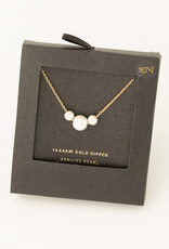 Gold Dipped Chain Genuine Pearl Charm Necklace