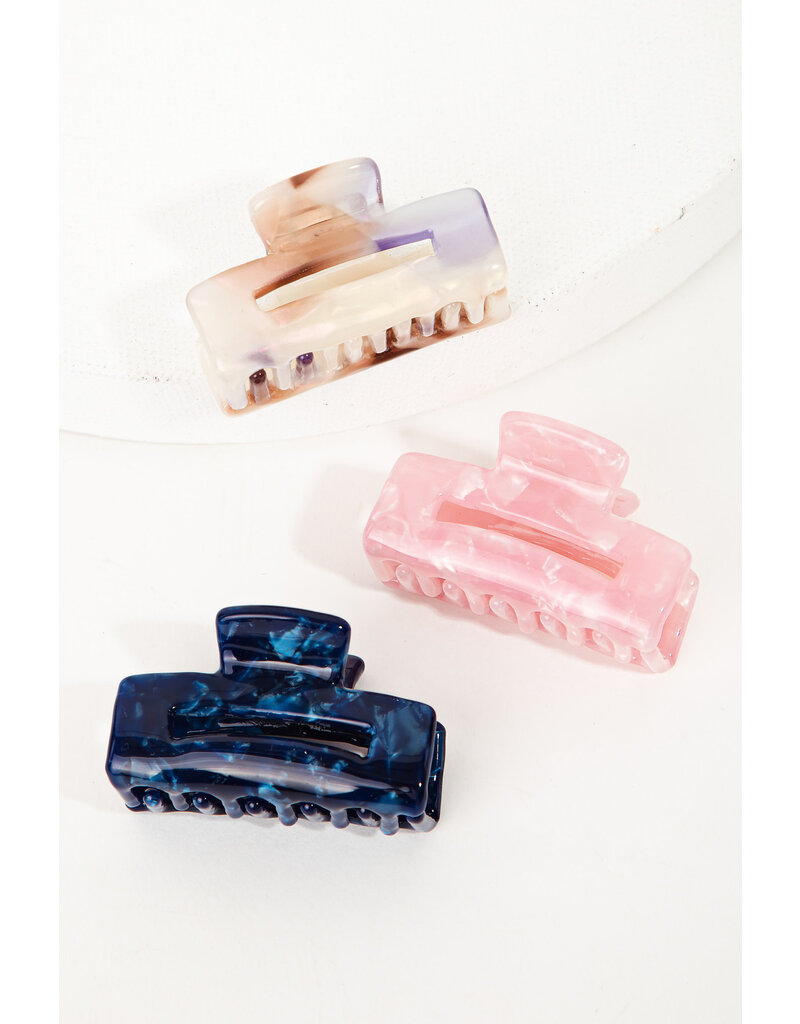 Small Acetate Rectangle Claw Clips