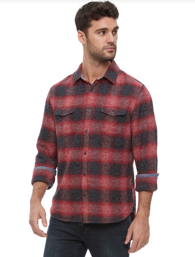 Wheatland LS Double Pocket Stretch Flannel