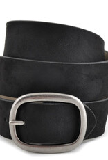 Antique Buckle Suede Belt - Black