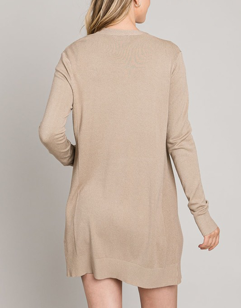 Curvy Open Front Duster - Taupe