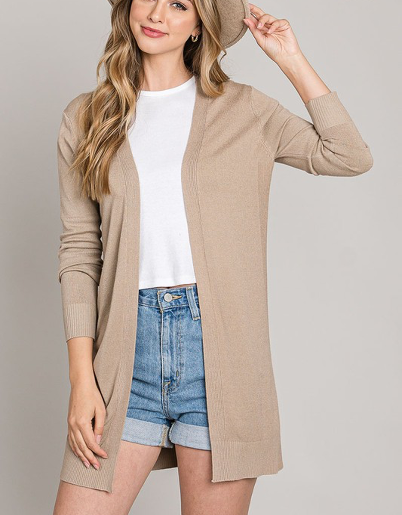 Curvy Open Front Duster - Taupe
