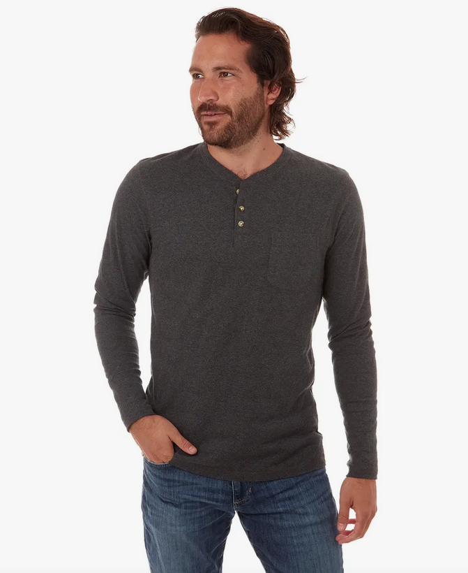 Charcoal Long Sleeve Henley