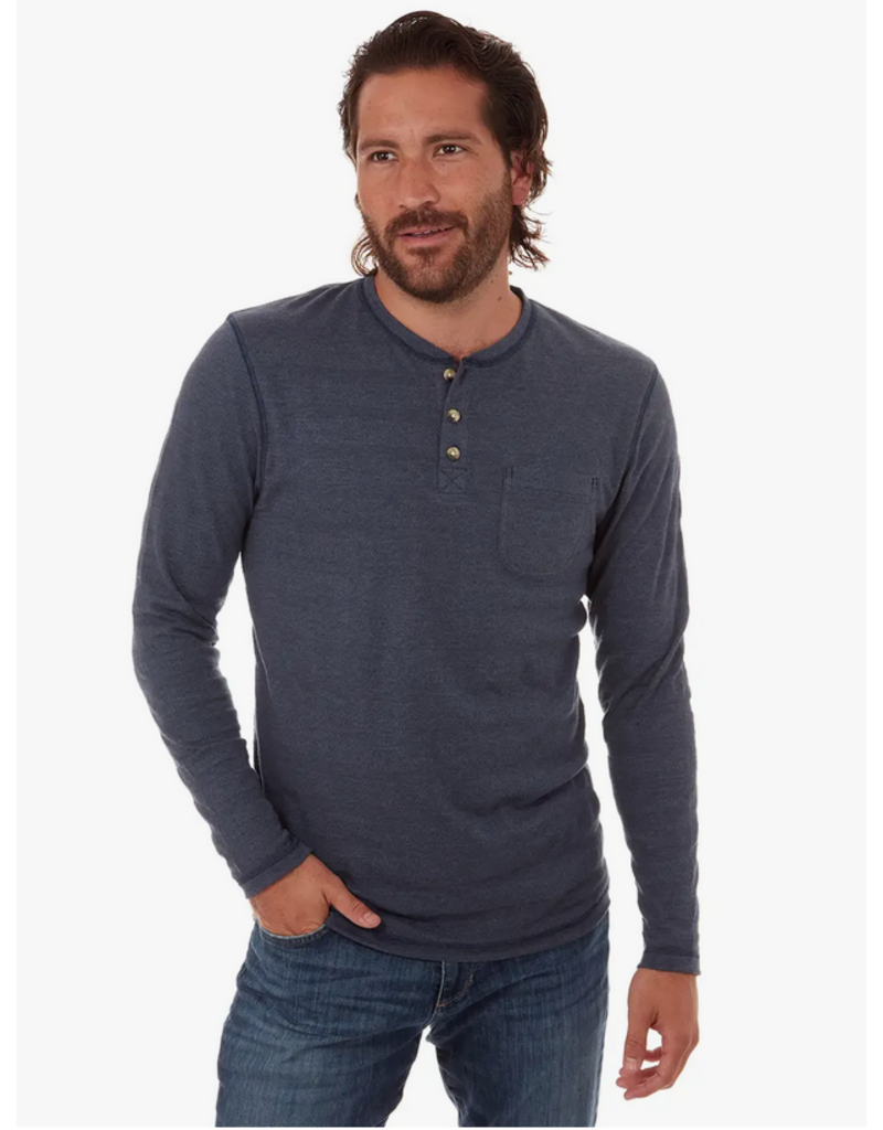 Harper Long Sleeve Henley - Navy