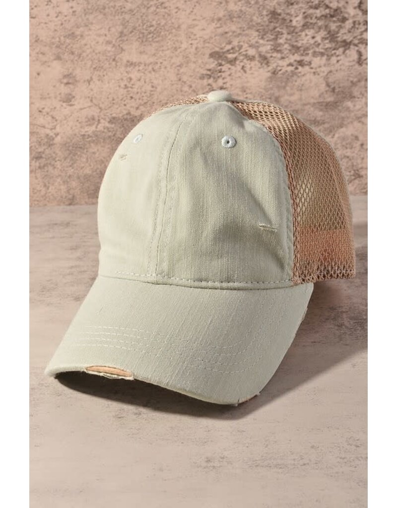 Distressed Mesh Hat