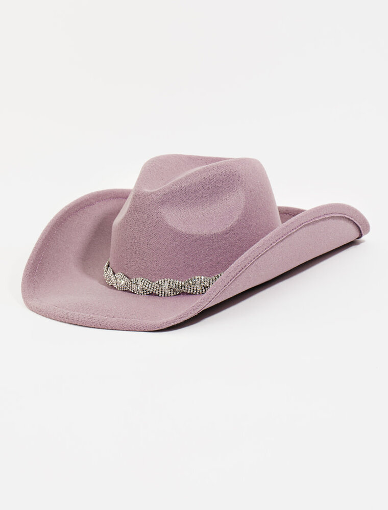 Rhinestone Chain Strap Cowboy Hat