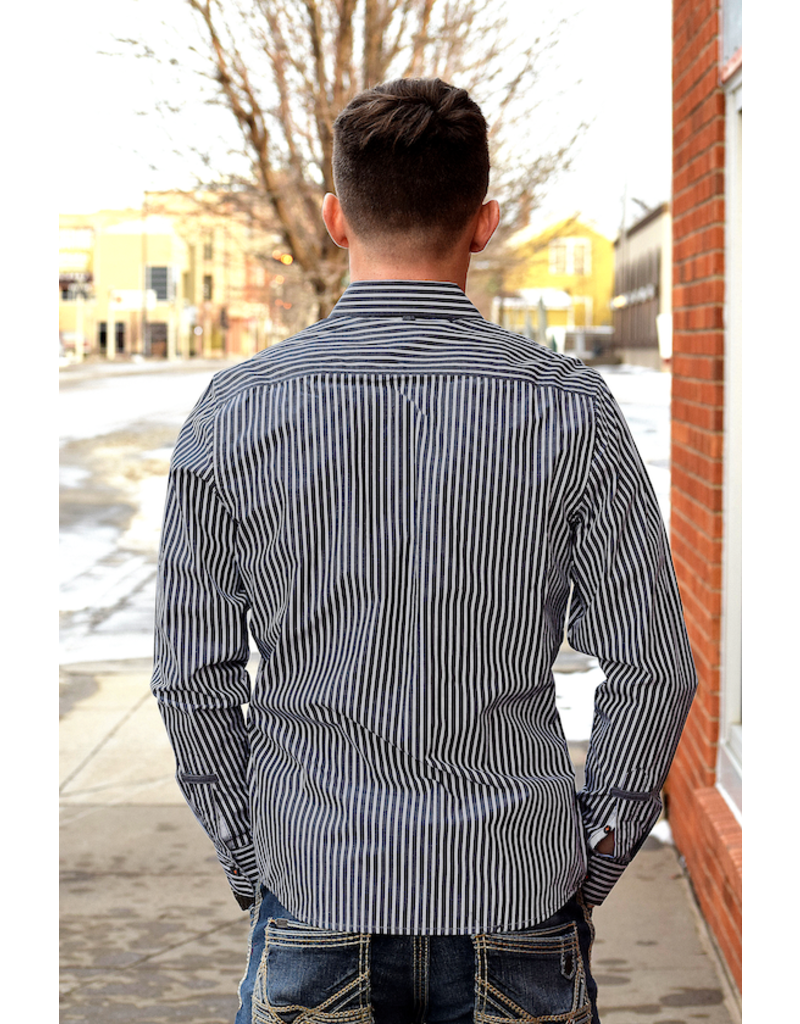 Grey Striped Button Up