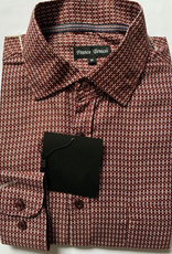 Men's Long Sleeve Dotted Dress Shirt - Burgundy