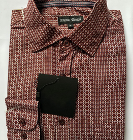 Men's Long Sleeve Dotted Dress Shirt - Burgundy