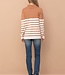 Color Block Striped Cowl Neck Sweater