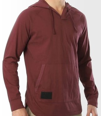Contrast Henley Athletic T Shirt - Maroon