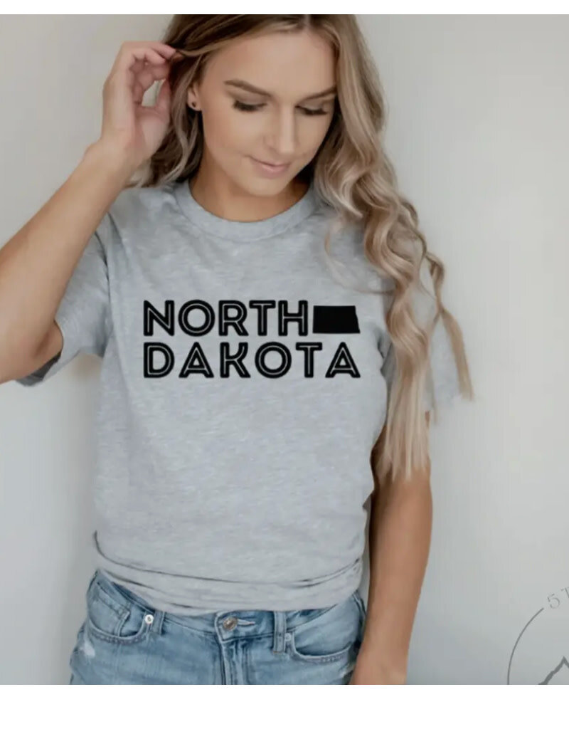 North Dakota Graphic T-Shirt - Gray