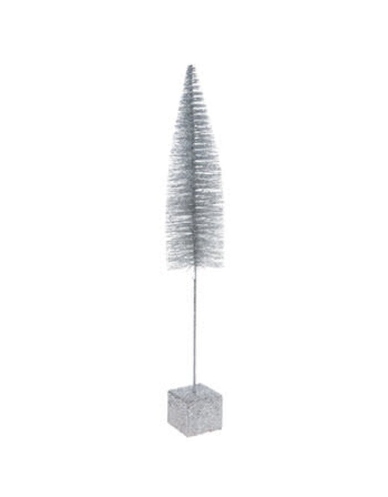 Glitter Bottle Brush Tree - Silver