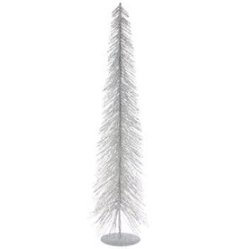 Tall Glitter Bottle Brush Tree - Silver