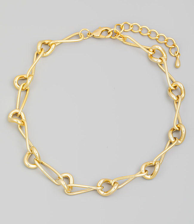 Oval Chain Link Twist Necklace Boutique 23