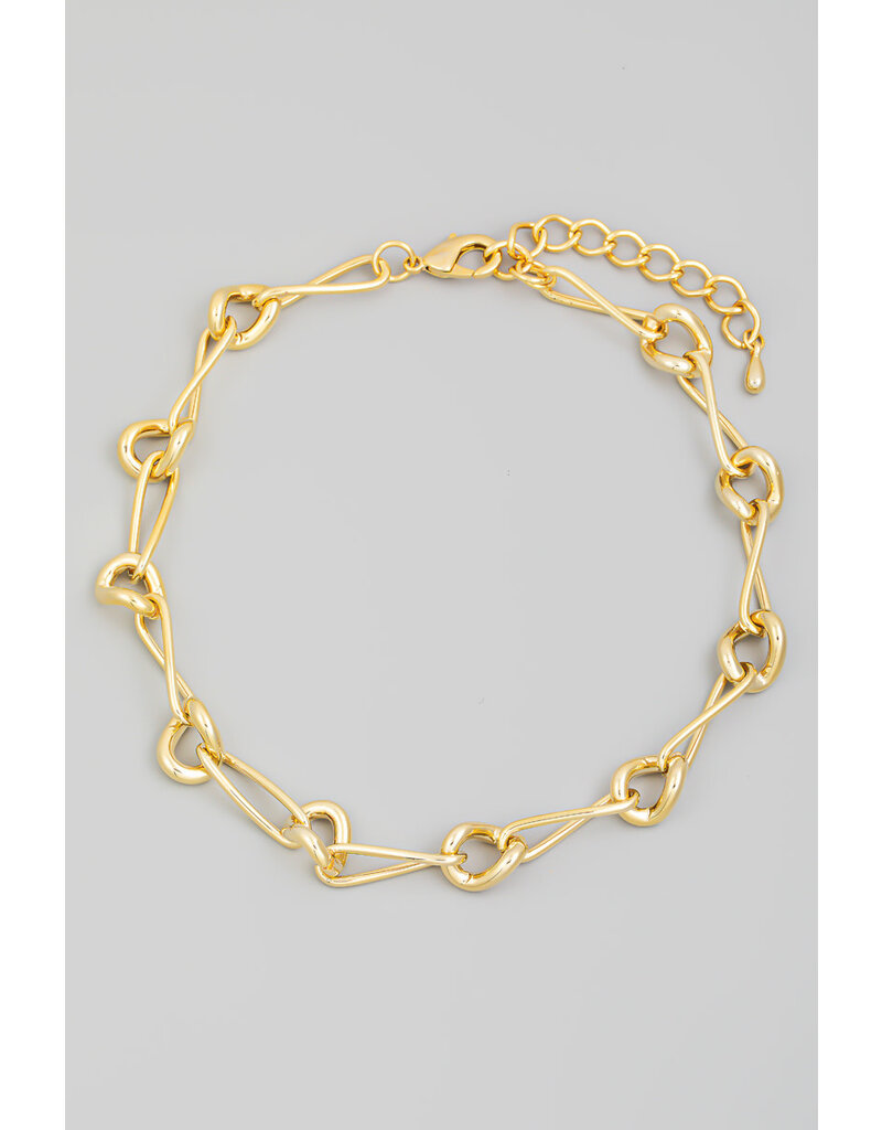 Oval Chain Link Twist Necklace