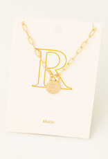 Initial Lock Pendant Necklace Gold