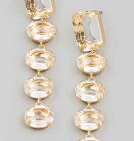 Oval Crystal Rhinestone Drop Earrings