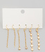 3 Pair Dainty Chain Link Earrings Set