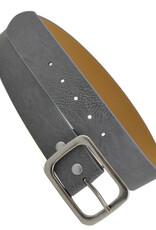 Square Buckle Leatherette Belt - Grey