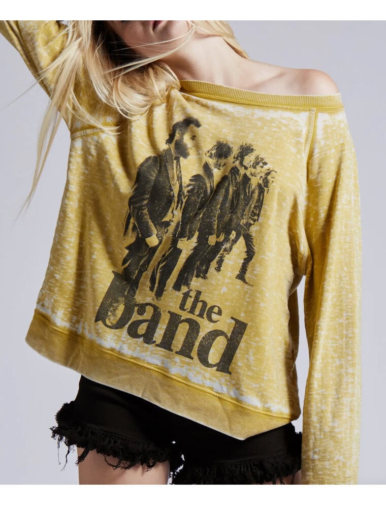 The Band Vintage-Washed Sweatshirt - Yellow