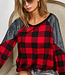 Cindy Checkered Long Sleeve w/ Sequins