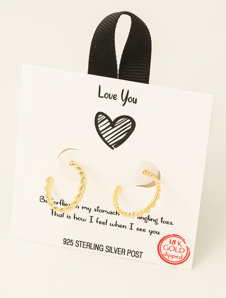 Mini Love Heart Hoop Earrings