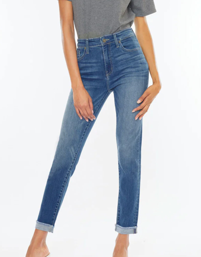 Janice High Rise Cigarette Leg Jeans -Medium Wash