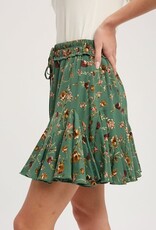 Ditsy Floral Print Ruffled Mini Skirt - Fine