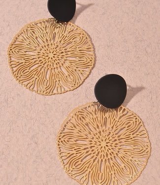 Color Metal Laser Cut Flower Earrings