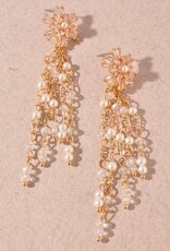 Crystal Flower Drop Earrings