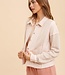 Cable Texture French Terry Short Jacket - Blush/Taupe