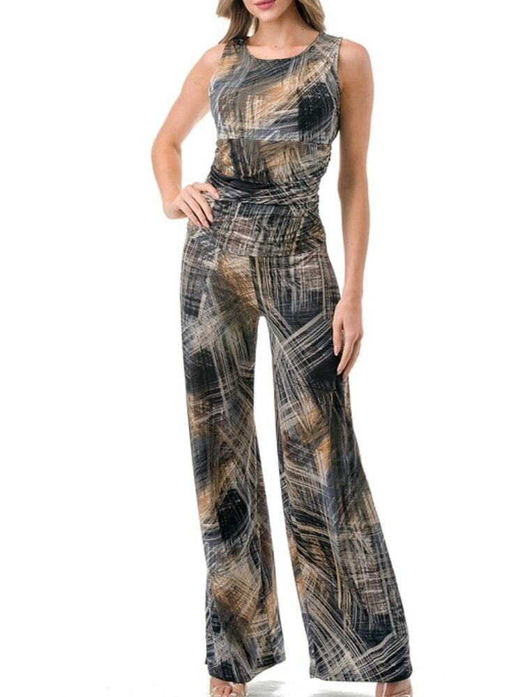 Theresea Wide Leg Jumpsuit - Gold/Black