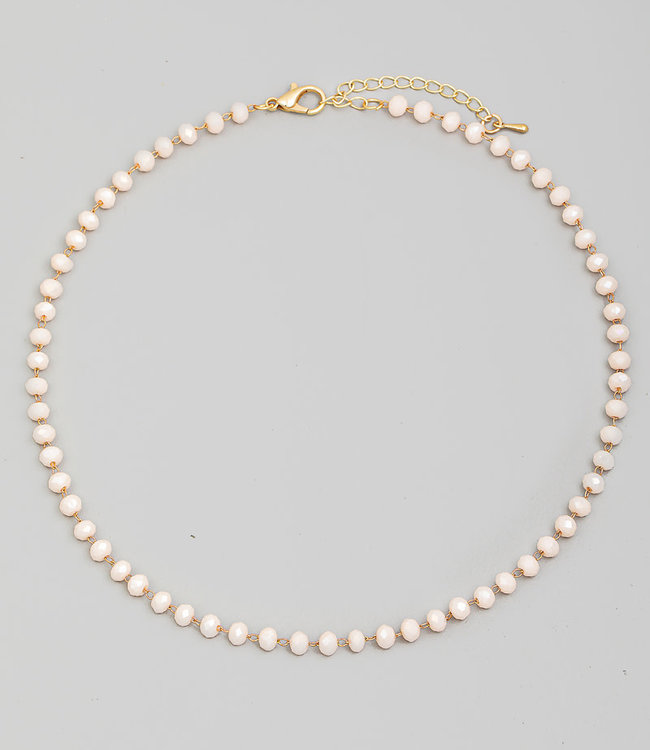 Dainty Glass Bead Chain Necklace