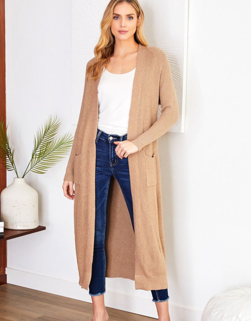 Nicole Ribbed Duster - Camel