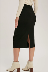 H Line Midi Sweater Skirt - Black