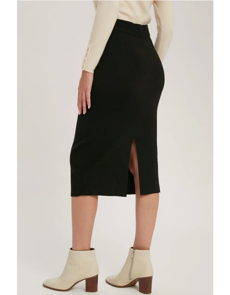 H Line Midi Sweater Skirt - Black