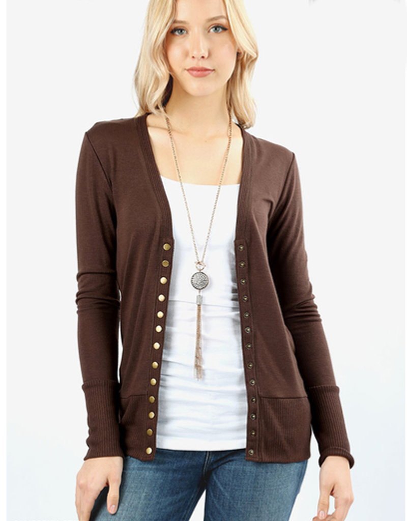 Snap Cardigan Full Sleeve - Americano