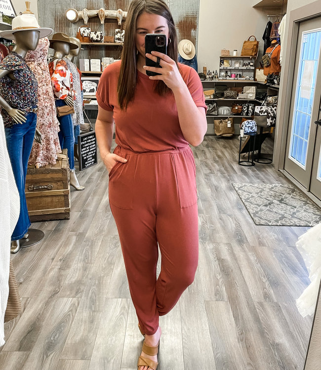 Ribbed Knit Jumpsuit With Pockets