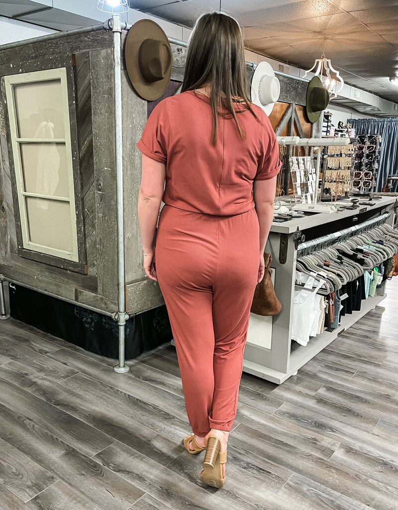 Raelyn Jumpsuit - Red Bean