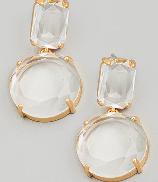 Circle Crystal Drop Earrings