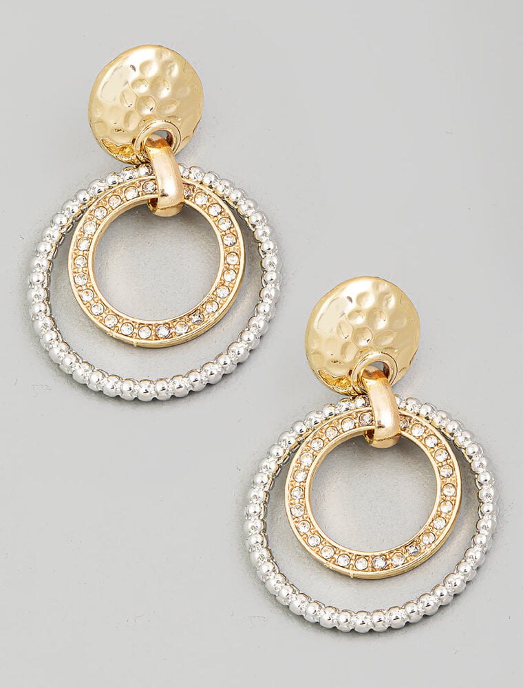 Layered Circle Ring Drop Earrings