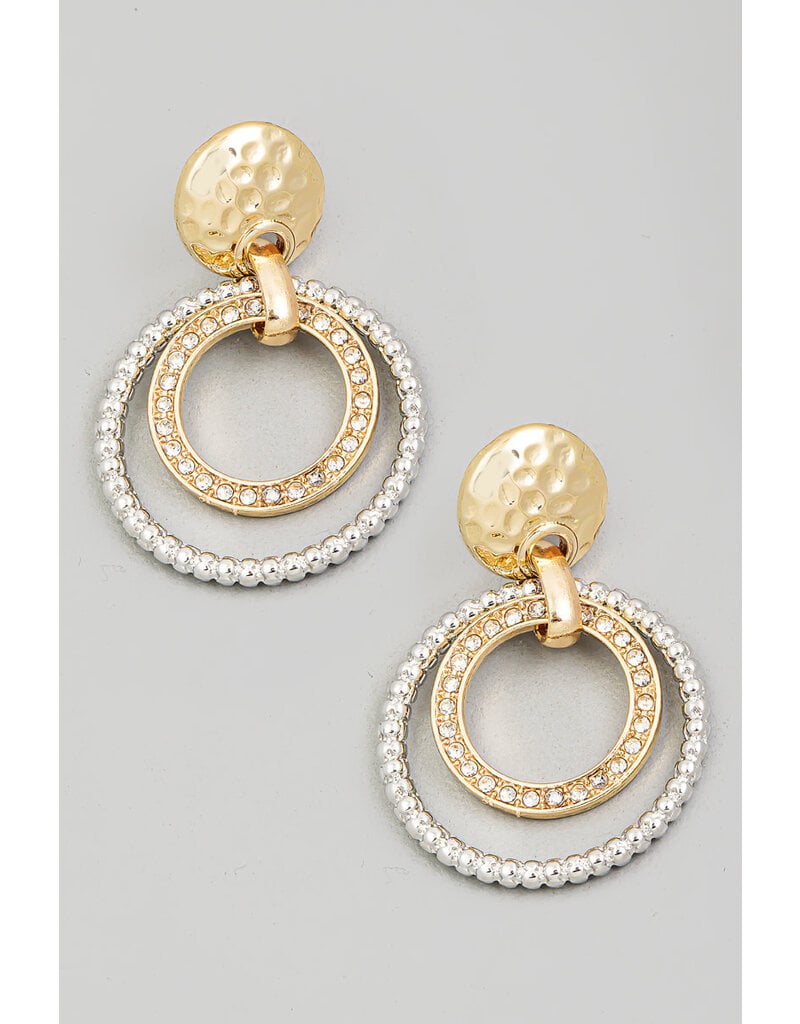 Layered Circle Ring Drop Earrings