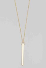 Metallic Bar Pendant Long Necklace