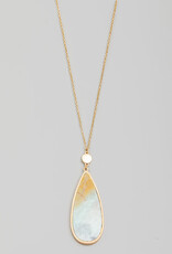 Semi Precious Teardrop Stone Necklace