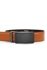 Mens Genuine Leather Sliding Buckle Ratchet Belt