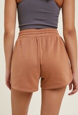 French Terry Dolphin Hem Shorts - Clay