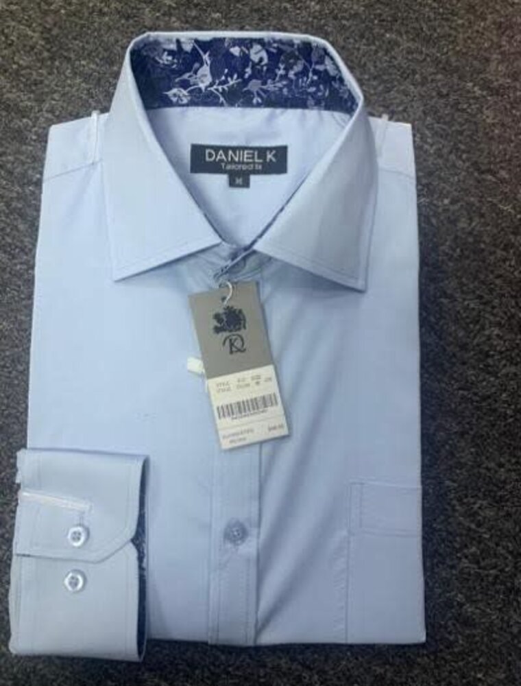 Light Blue Men's Long Sleeves Dress Shirt