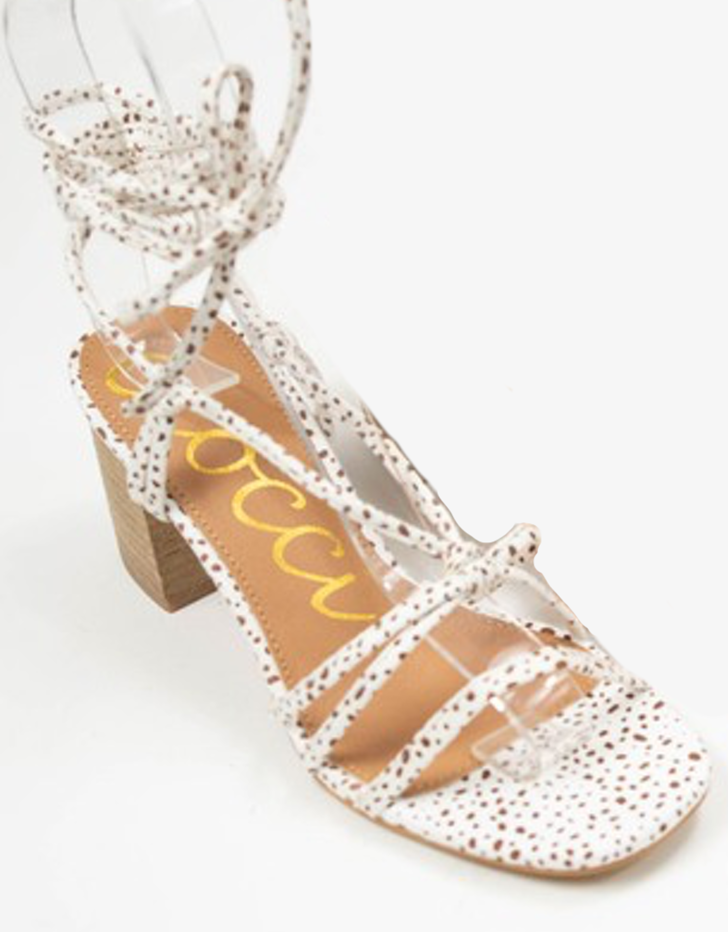 Soren Lace Up Heel - Camel Dots