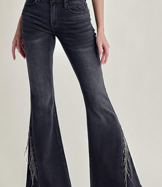 Verrast Verlating Fantasierijk Nash Mid Rise Flare Jeans - Black - Boutique 23